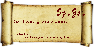 Szilvássy Zsuzsanna névjegykártya