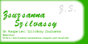 zsuzsanna szilvassy business card