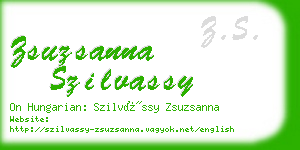 zsuzsanna szilvassy business card